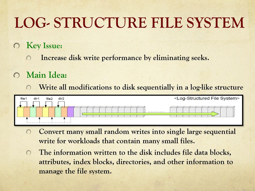 The Design and Implementation of a Log-Structured File System